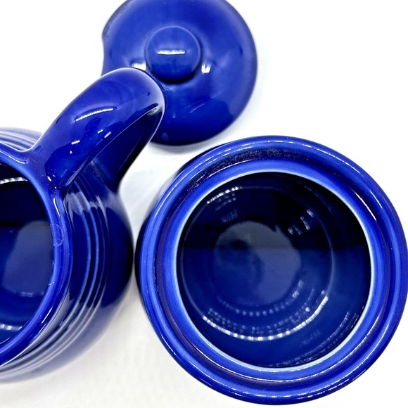 Test Rite International Cobalt Blue Stoneware Sugar & Creamer‎ set - Picture 7 of 11